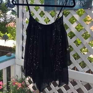 PINKY Sparkly Top - Adjustable Spaghetti Straps